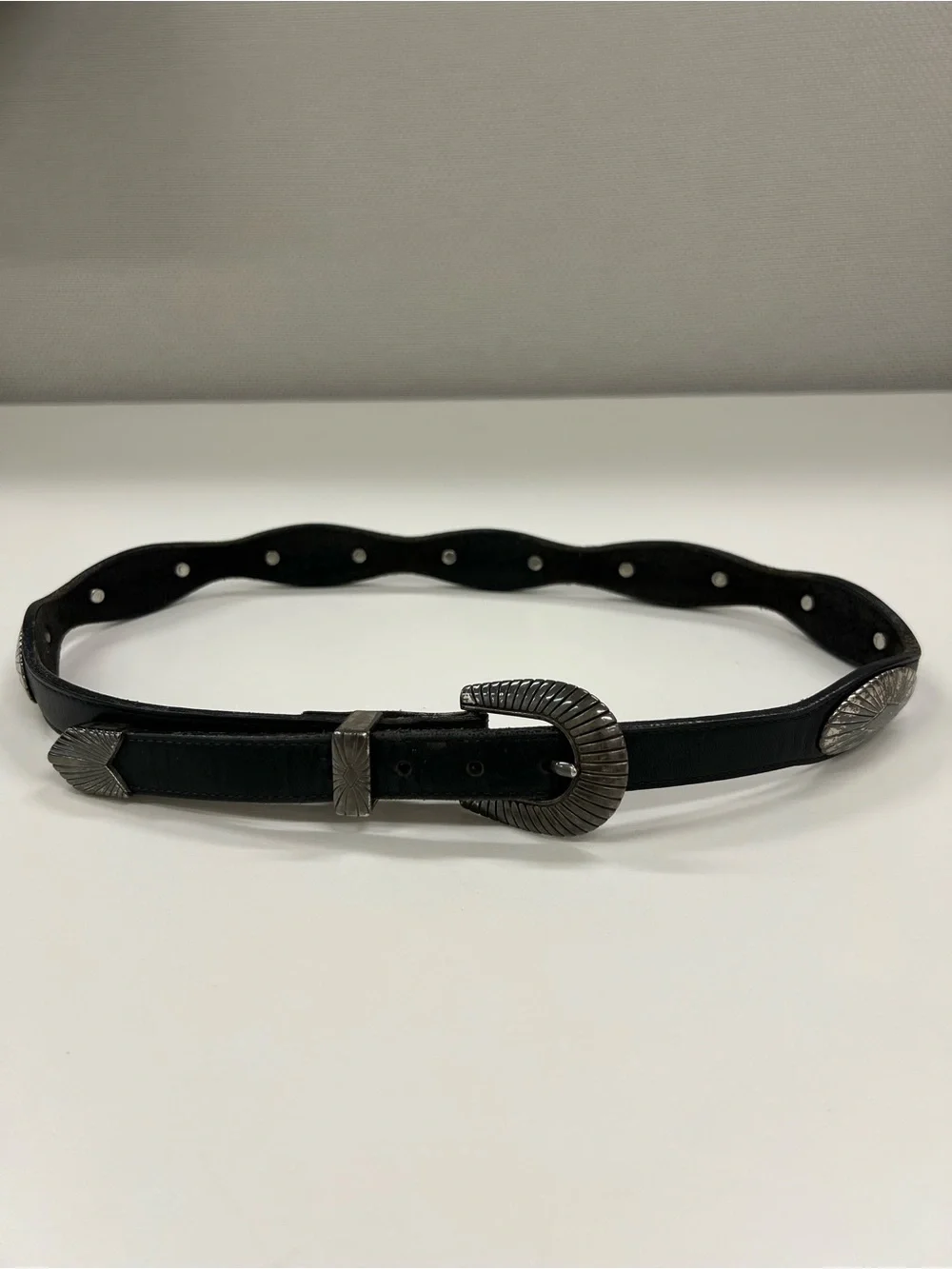 Justin Vintage Leather Concho Belt Size Small